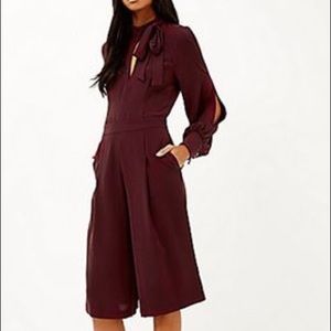 River Island Bow Cropped Turtleneck Jumpsuit